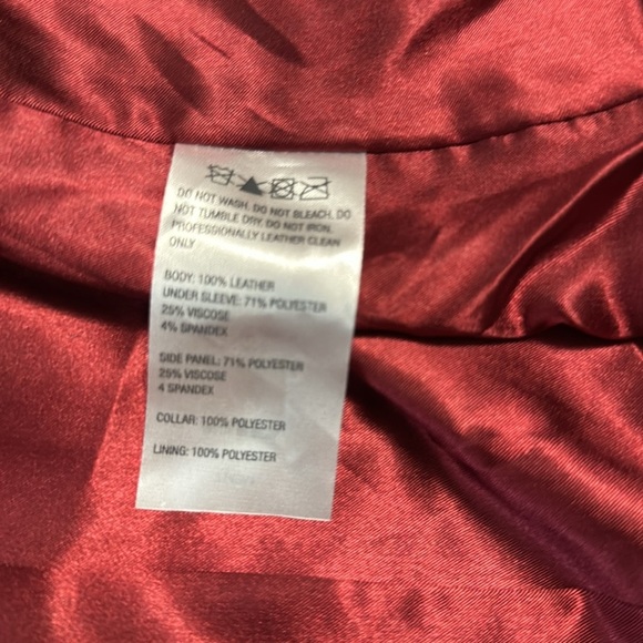 IMAN Size S 100% Genuine Leather Moto Jacket Claret Red Lined Outdoor Classic - Picture 6 of 6